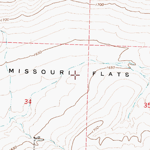 Topographic Map of Missouri Flats, WA