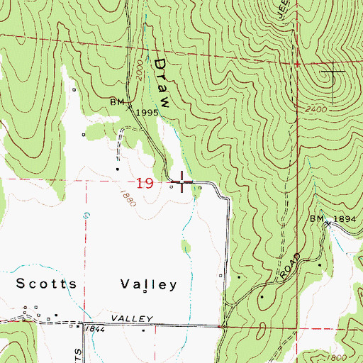 Topographic Map of Mitchell Draw, WA