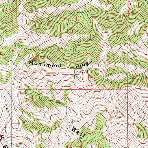Topographic Map of Monument Ridge, WA