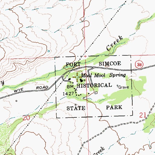 Topographic Map of Mool Mool Spring, WA