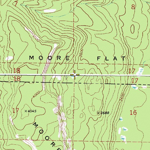 Topographic Map of Moore Flat, WA