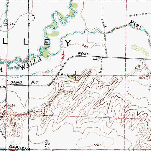 Topographic Map of Mousser Hall Ditch, WA