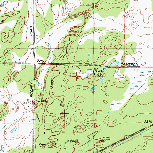 Topographic Map of Mud Lake, WA