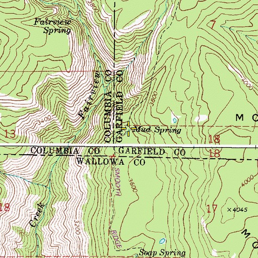 Topographic Map of Mud Spring, WA