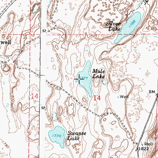 Topographic Map of Mule Lake, WA