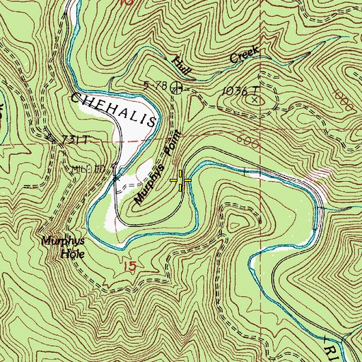 Topographic Map of Murphys Point, WA