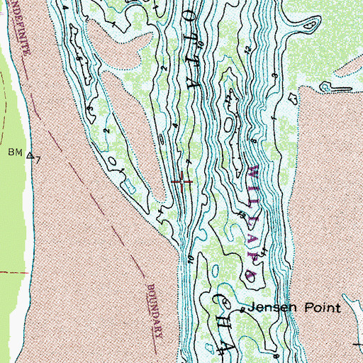 Topographic Map of Nahcotta Channel, WA