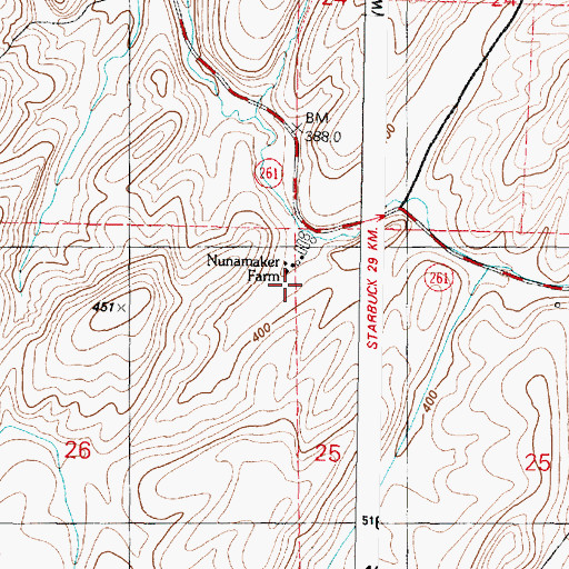 Topographic Map of Nanamaker Farm, WA