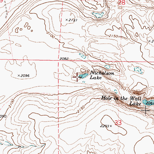 Topographic Map of Nicholson Lake, WA