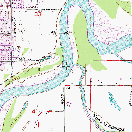 Topographic Map of Nookachamps Creek, WA