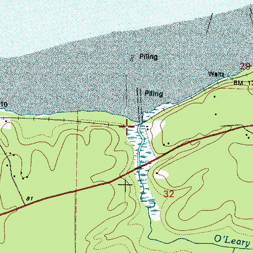 Topographic Map of O'Leary Creek, WA