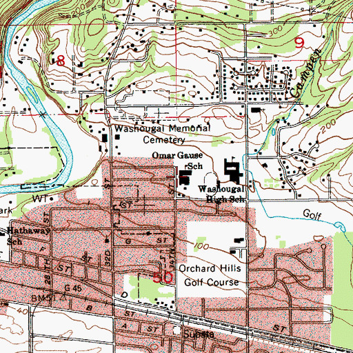 Topographic Map of Omar Gause School, WA