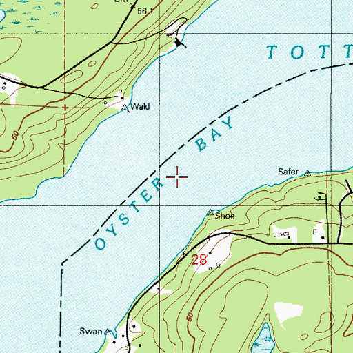 Topographic Map of Oyster Bay, WA