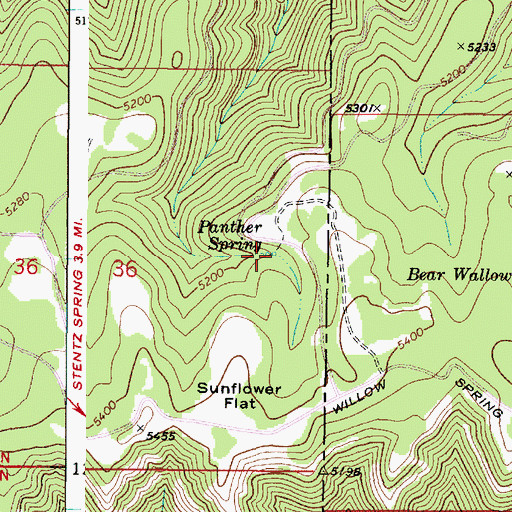 Topographic Map of Panther Spring, WA