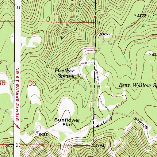 Topographic Map of Panther Spring, WA