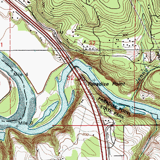 Topographic Map of Paradise Point, WA