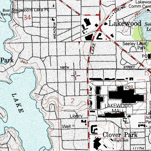 Topographic Map of Park Lodge Elementary School, WA