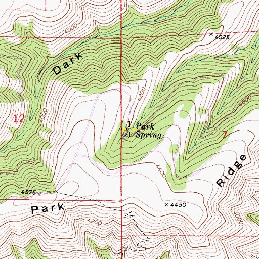 Topographic Map of Park Spring, WA