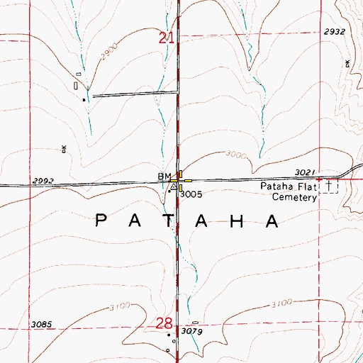Topographic Map of Pataha Flat, WA