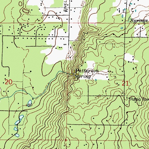 Topographic Map of Patterson Spring, WA