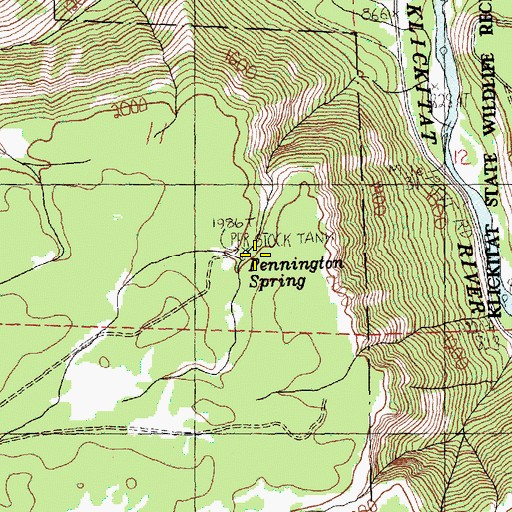 Topographic Map of Pennington Spring, WA
