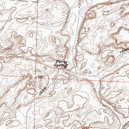 Topographic Map of Perry Spring, WA