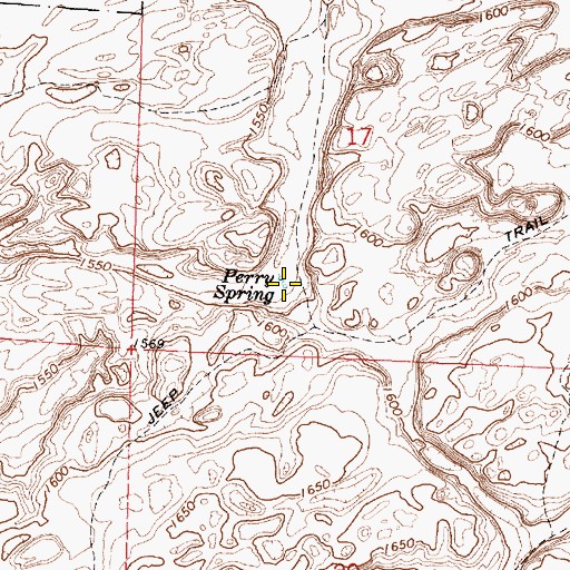 Topographic Map of Perry Spring, WA