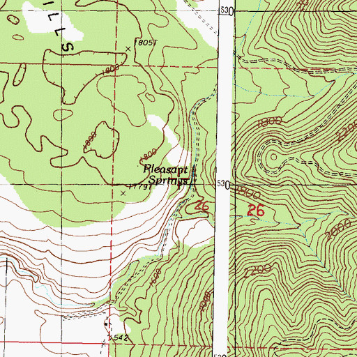 Topographic Map of Pheasant Springs, WA