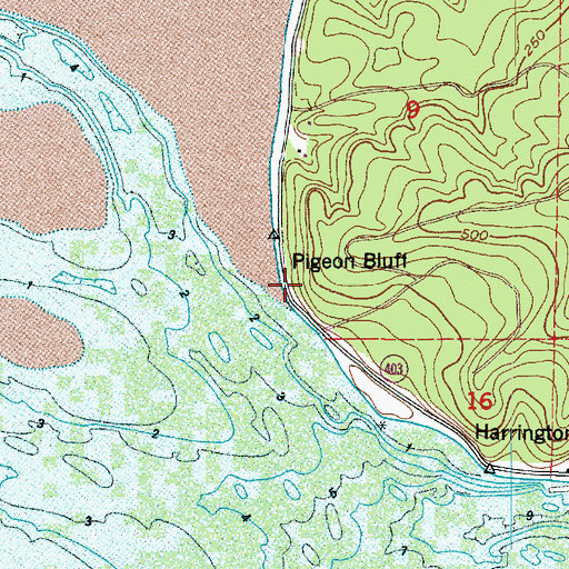 Topographic Map of Pigeon Bluff, WA