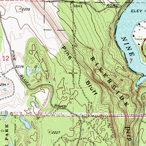 Topographic Map of Pine Bluff, WA