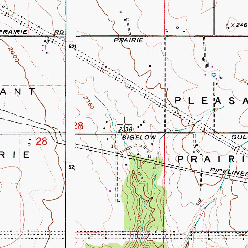 Topographic Map of Pleasant Prairie, WA