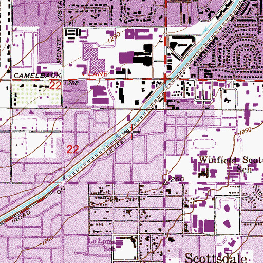 Topographic Map of Stetson Plaza Shopping Center, AZ