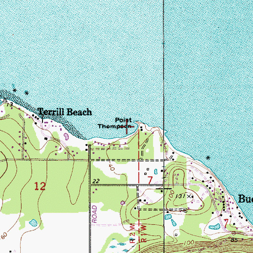 Topographic Map of Point Thompson, WA