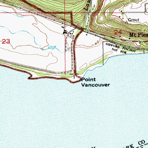 Topographic Map of Point Vancouver, WA