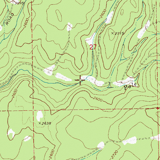 Topographic Map of Pole Creek, WA