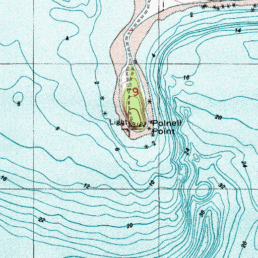 Topographic Map of Polnell Point, WA