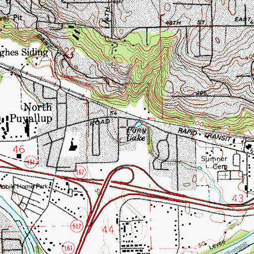 Topographic Map of Pony Lake, WA