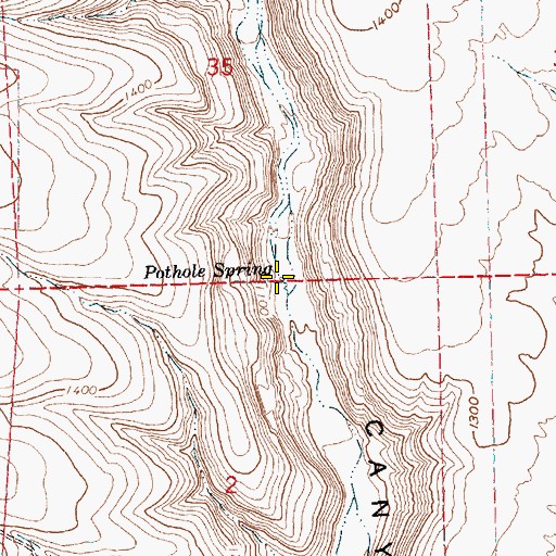 Topographic Map of Pothole Spring, WA