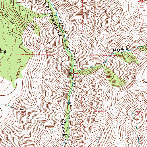 Topographic Map of Powe Gulch, WA
