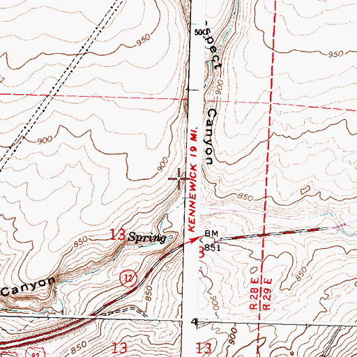 Topographic Map of Prospect Canyon, WA