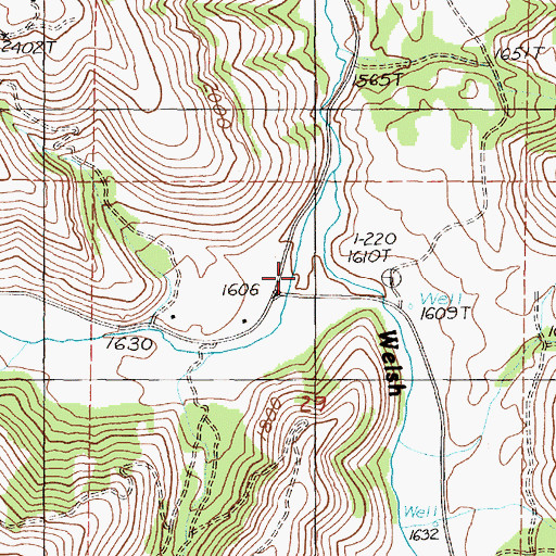 Topographic Map of Redwine Canyon, WA