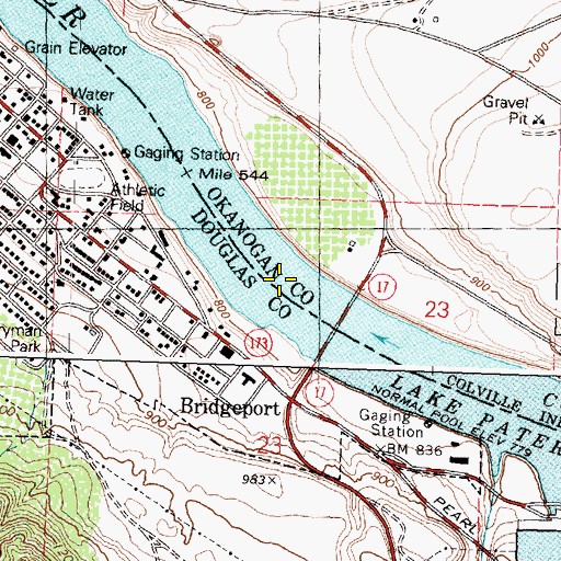 Topographic Map of Reef Rapids, WA