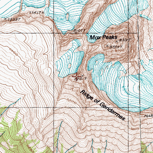 Topographic Map of Ridge of Gendarmes, WA
