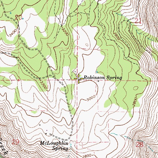 Topographic Map of Robinson Spring, WA
