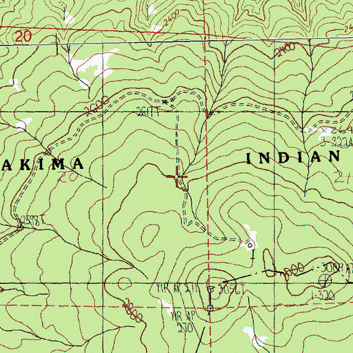 Topographic Map of Rock Springs, WA