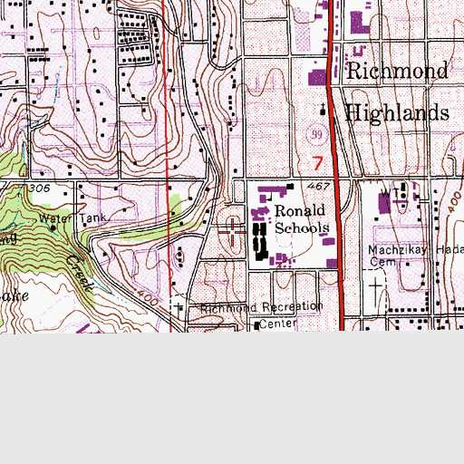 Topographic Map of Ronald Schools, WA