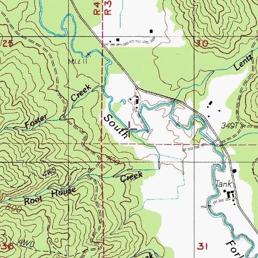 Topographic Map of Root House Creek, WA
