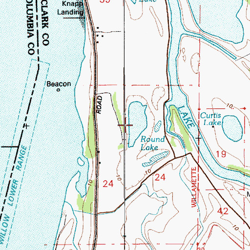 Topographic Map of Round Lake, WA