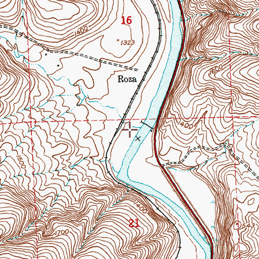 Topographic Map of Roza Creek, WA