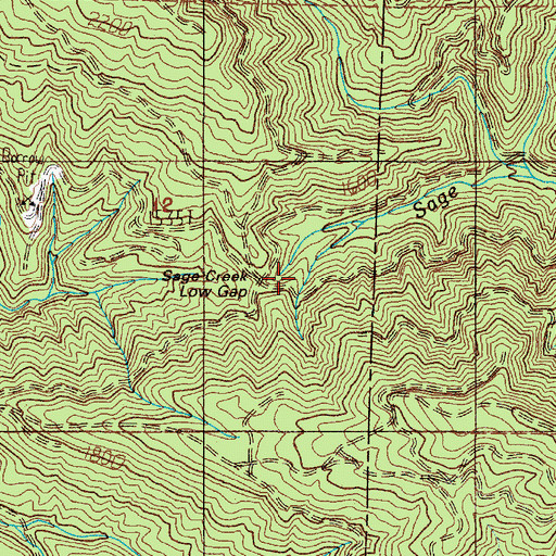 Topographic Map of Sage Creek Low Gap, WA
